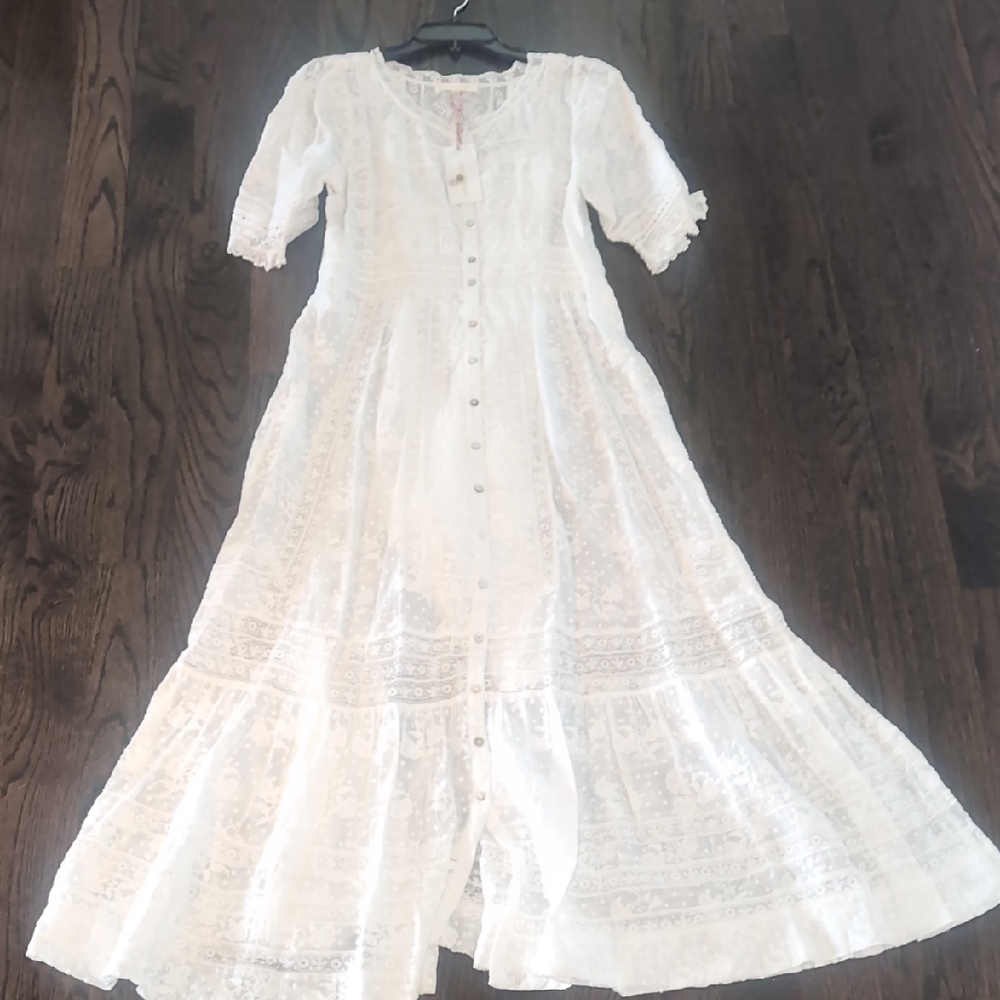 LoveShackFancy White Midi Dress